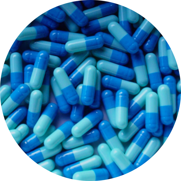 Size 0 Dark and Light Blue Gelatin Capsules, Empty Capsules