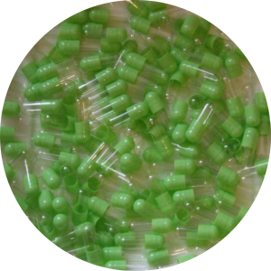 サイズ2アップルグリーン/クリアボディトップ分離ゼラチンカプセル、空カプセル