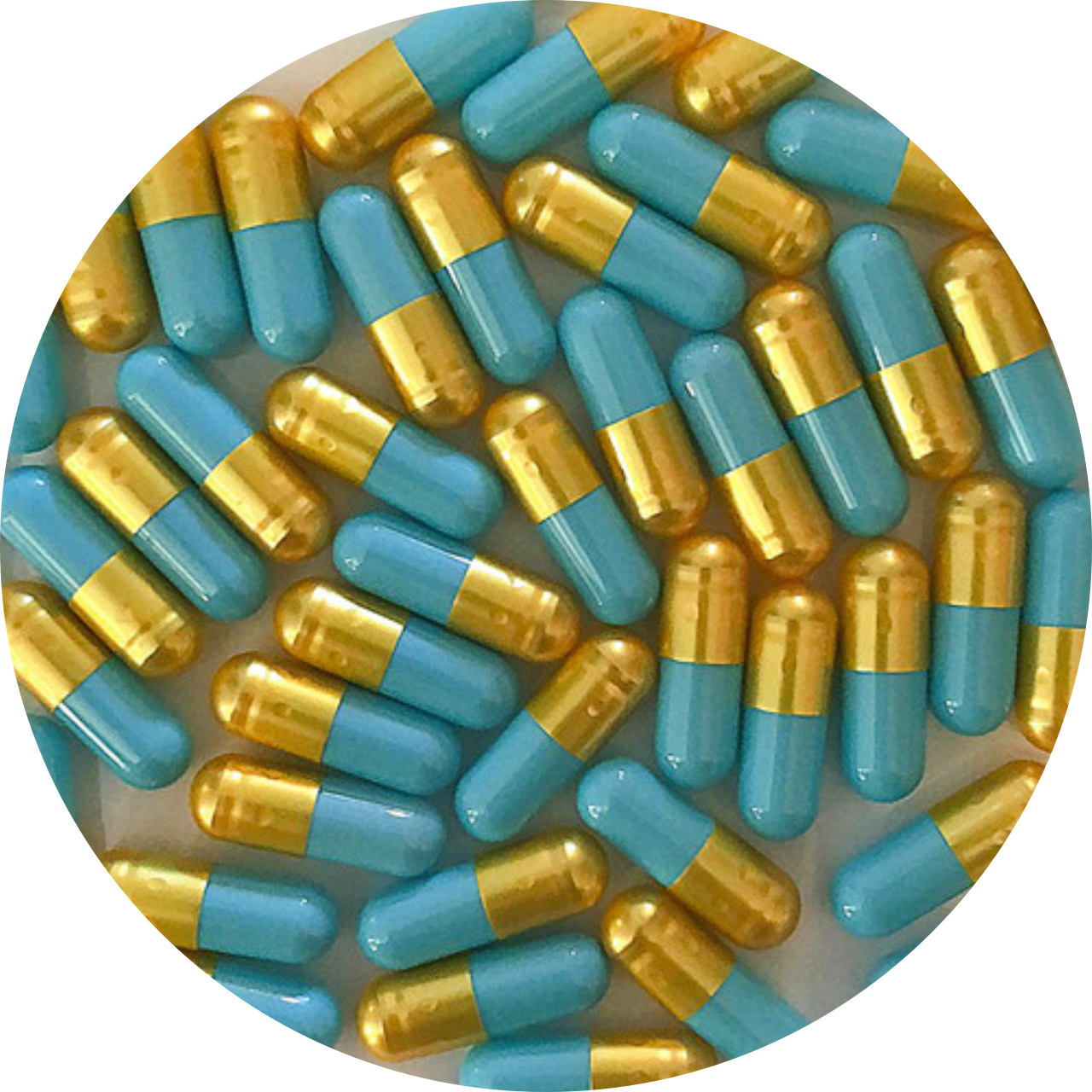 Size 0 Gold Blue Body Top Separated Gelatin Capsules, Empty Capsules 1 Size 0 Gold Blue Body Top Separated Gelatin Capsules, Empty Capsules