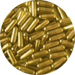 Size 0 Dark Gold Gelatin Capsules, Empty Capsules
