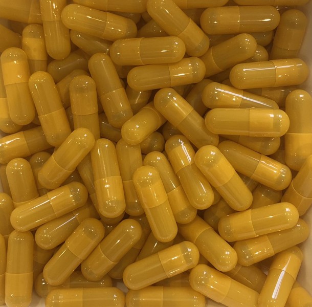 DR T & T size 00 gelatine gelatin capsules empty capsule Gold yellow Tio2 FREE