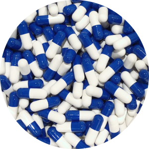 Pure Capsules® Size 00 Dark Blue/White Empty Hard Gelatin Capsules