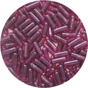 size 00 vegan purple clear capsule